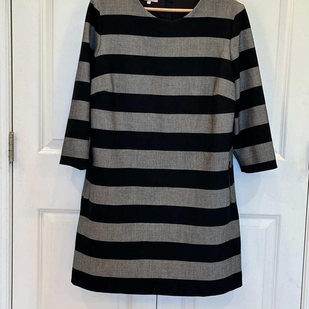 Hobbs London Black and Gray Professional Dress (size 14)